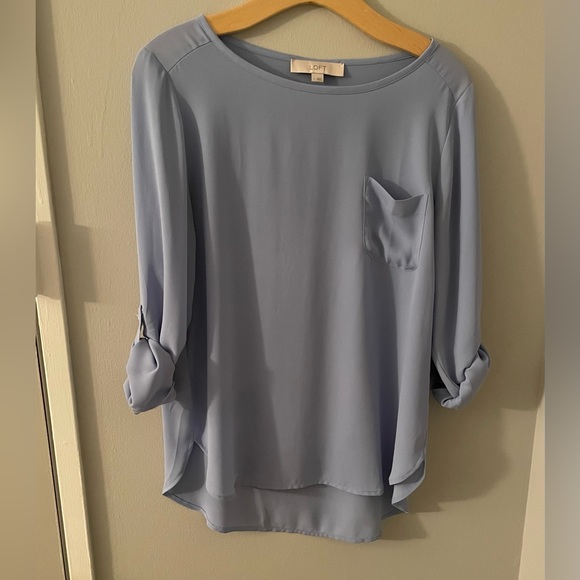 LOFT Roll-Tab Sleeve Blouse - Picture 3 of 5